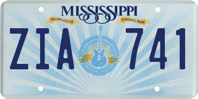 MS license plate ZIA741