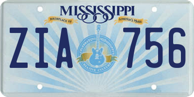 MS license plate ZIA756