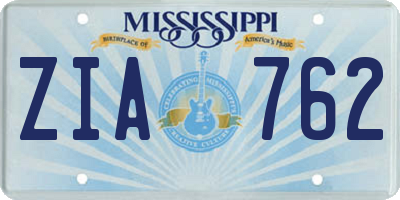 MS license plate ZIA762