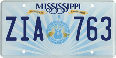MS license plate ZIA763