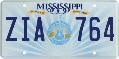 MS license plate ZIA764