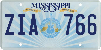 MS license plate ZIA766