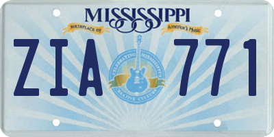 MS license plate ZIA771