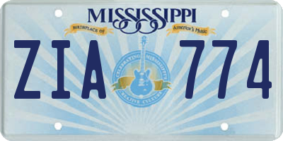 MS license plate ZIA774