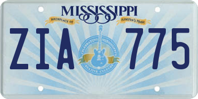 MS license plate ZIA775