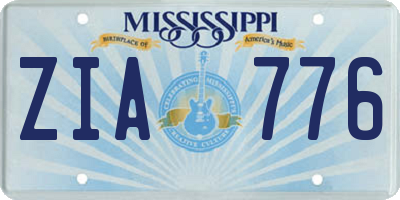 MS license plate ZIA776