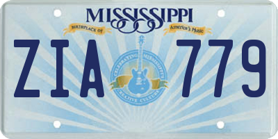 MS license plate ZIA779
