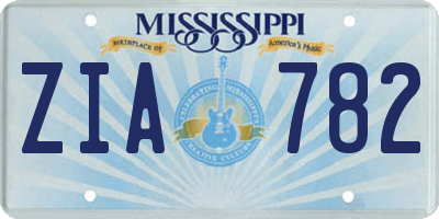 MS license plate ZIA782