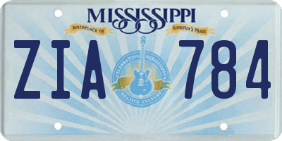 MS license plate ZIA784