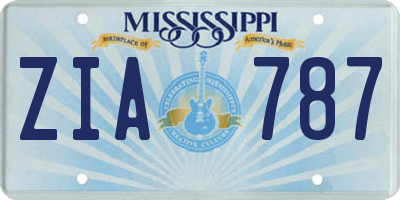 MS license plate ZIA787