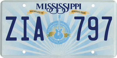 MS license plate ZIA797