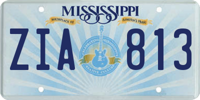 MS license plate ZIA813