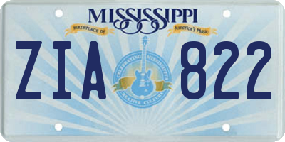 MS license plate ZIA822