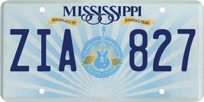 MS license plate ZIA827