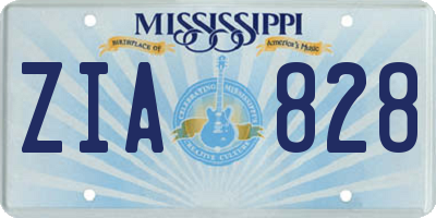 MS license plate ZIA828