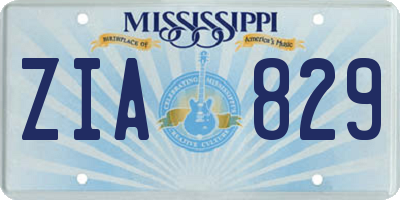MS license plate ZIA829