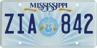 MS license plate ZIA842