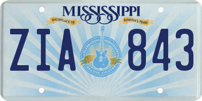 MS license plate ZIA843