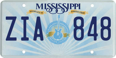 MS license plate ZIA848