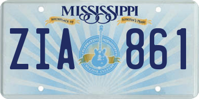 MS license plate ZIA861