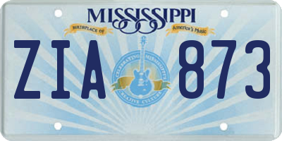 MS license plate ZIA873