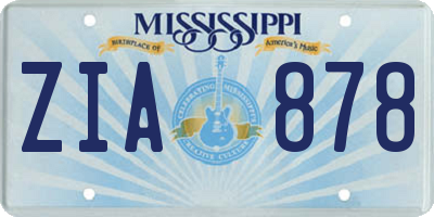 MS license plate ZIA878