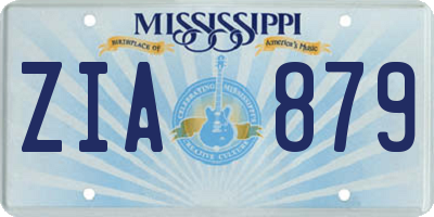 MS license plate ZIA879