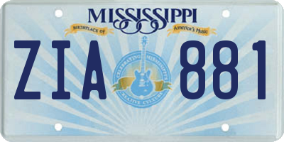 MS license plate ZIA881