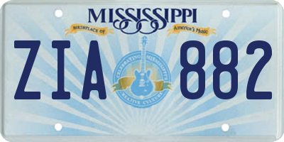 MS license plate ZIA882