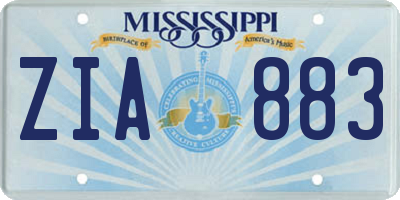 MS license plate ZIA883