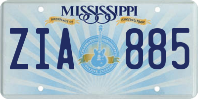 MS license plate ZIA885