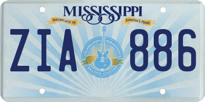 MS license plate ZIA886
