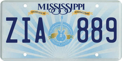 MS license plate ZIA889