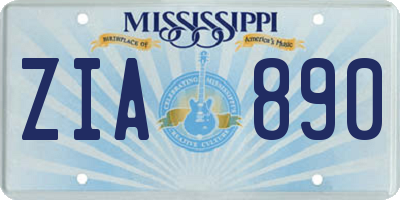 MS license plate ZIA890
