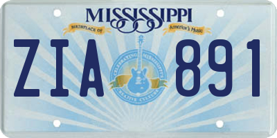 MS license plate ZIA891