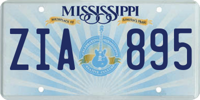 MS license plate ZIA895