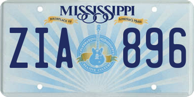 MS license plate ZIA896