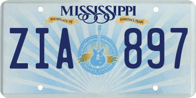 MS license plate ZIA897