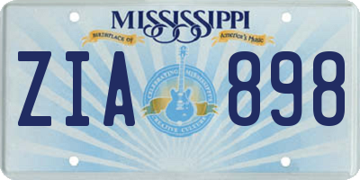 MS license plate ZIA898