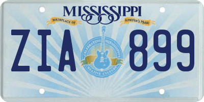 MS license plate ZIA899