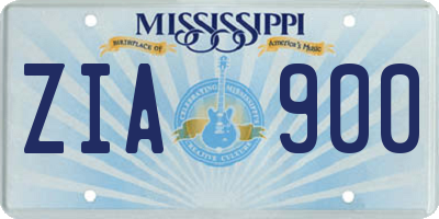 MS license plate ZIA900