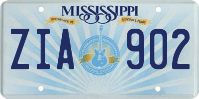 MS license plate ZIA902