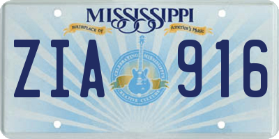 MS license plate ZIA916