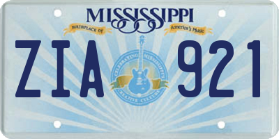 MS license plate ZIA921
