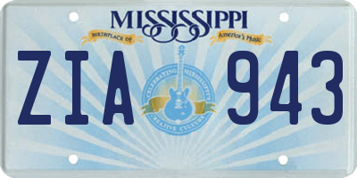 MS license plate ZIA943