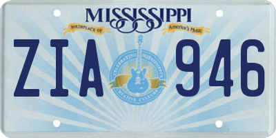 MS license plate ZIA946