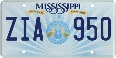 MS license plate ZIA950