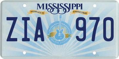 MS license plate ZIA970