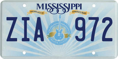 MS license plate ZIA972