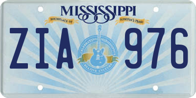 MS license plate ZIA976